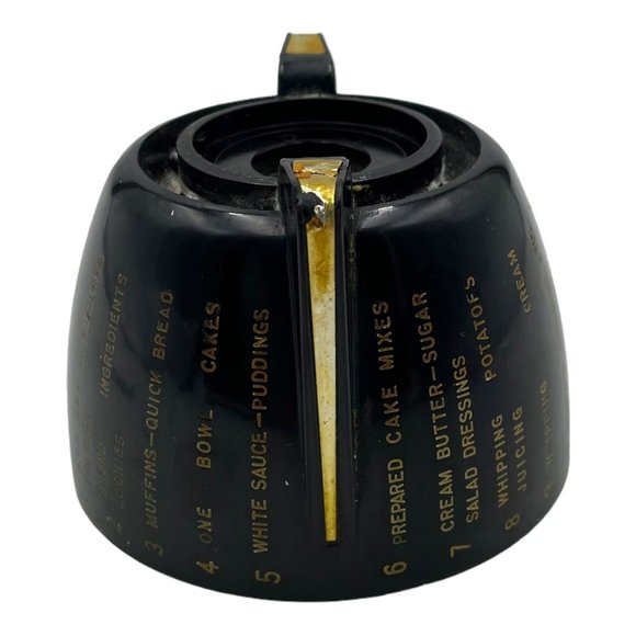 Vintage Sunbeam Mixmaster Model 12 Speed Dial Knob Black with Gold Replacement - Picture 4 of 10